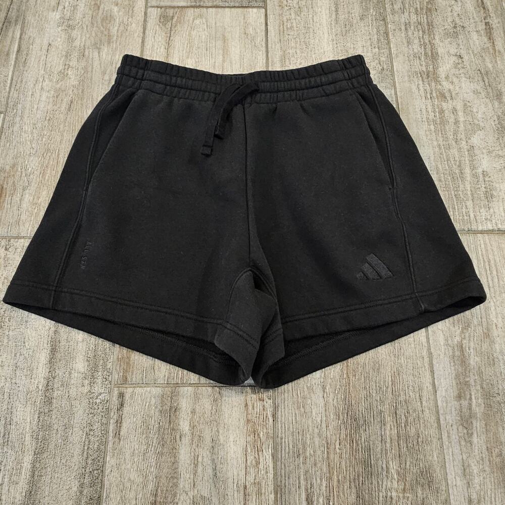 Adidas ALL SZN Fleece Loose Shorts Women’s Size S Black Athleisure Lounge Clean